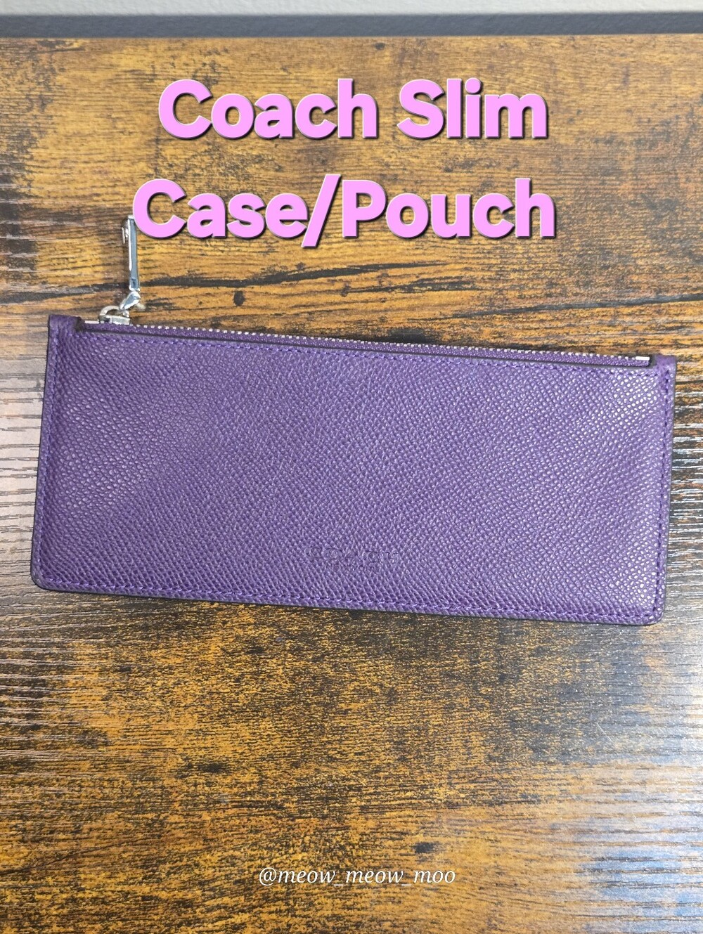 Coach Purple Leather Slim Case Wallet